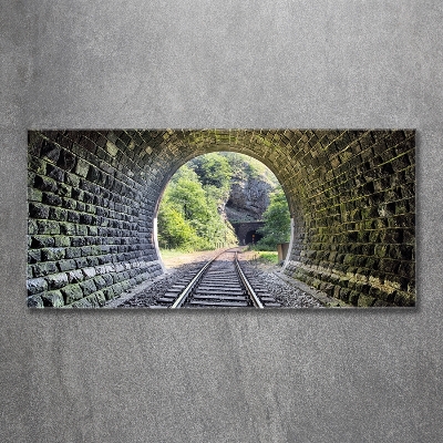 Moderný sklenený obraz z fotografie železničný tunel