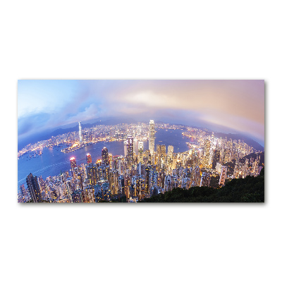 Foto obraz sklo tvrzené Hongkong panorámu