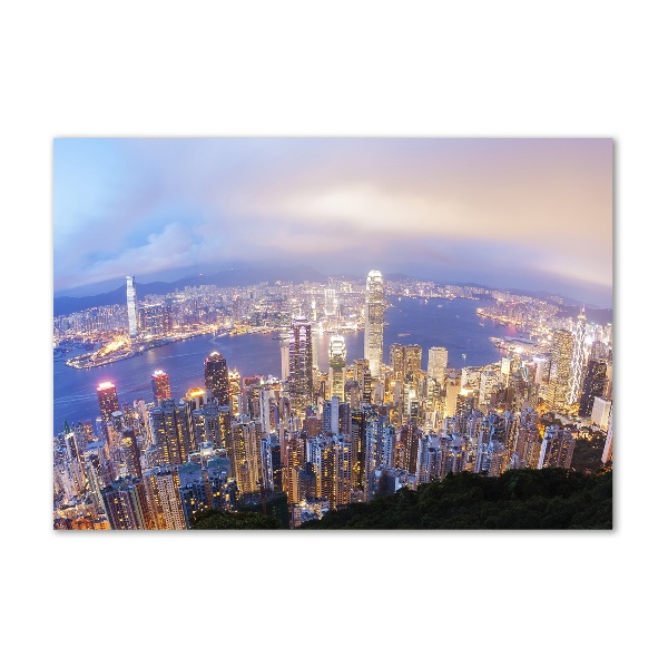 Foto obraz sklo tvrzené Hongkong panorámu