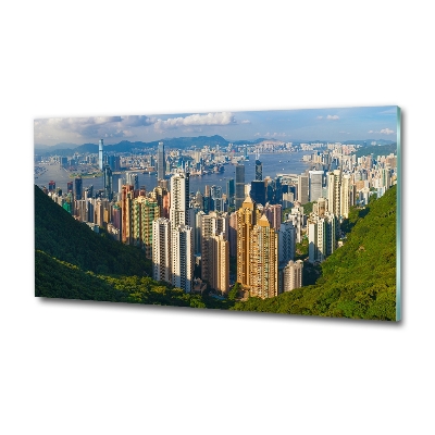Foto obraz sklo tvrzené Hongkong panorámu
