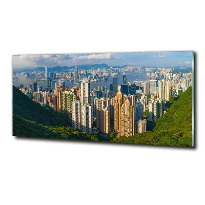 Foto obraz sklo tvrzené Hongkong panorámu