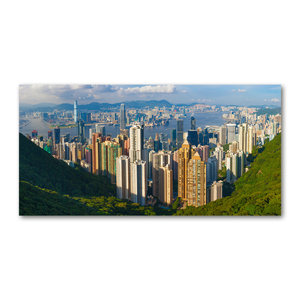 Foto obraz sklo tvrzené Hongkong panorámu