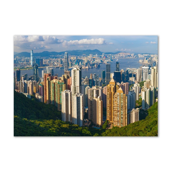 Foto obraz sklo tvrzené Hongkong panorámu