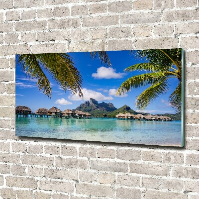 Foto obraz sklo tvrzené Palmy na Bora Bora