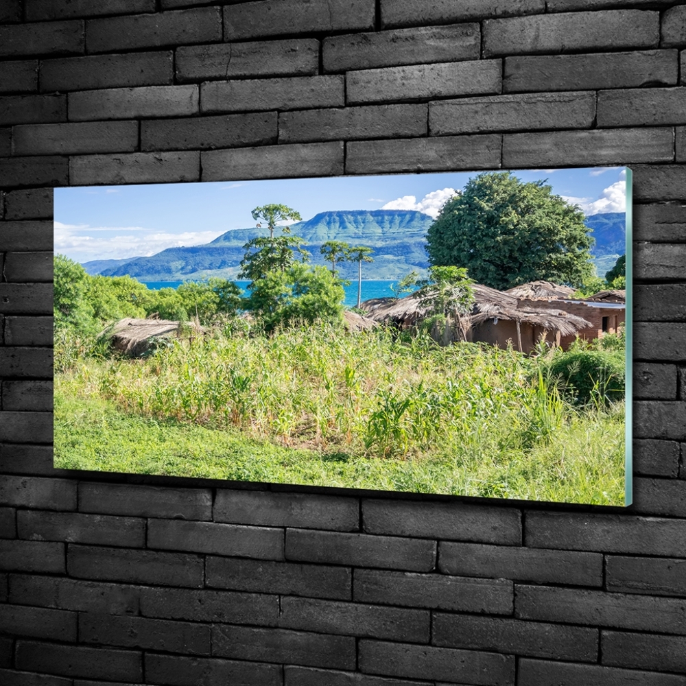 Moderný sklenený obraz z fotografie jazero Malavi