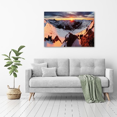 Fotoobraz na skle hory zima