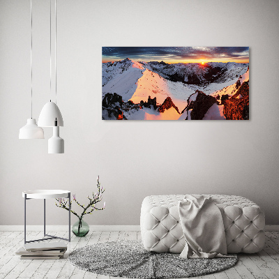 Fotoobraz na skle hory zima