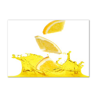 Foto obraz sklo tvrzené plátky citróna