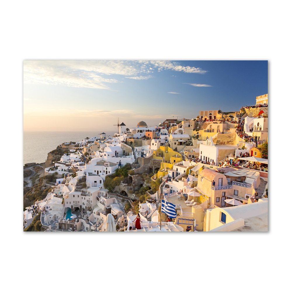 Foto obraz sklenený horizontálny Santorini Grécko