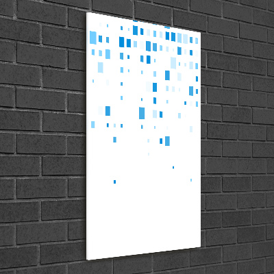 Vertikálny foto obraz sklenený Modré štvorca