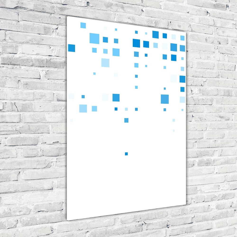 Vertikálny foto obraz sklenený Modré štvorca