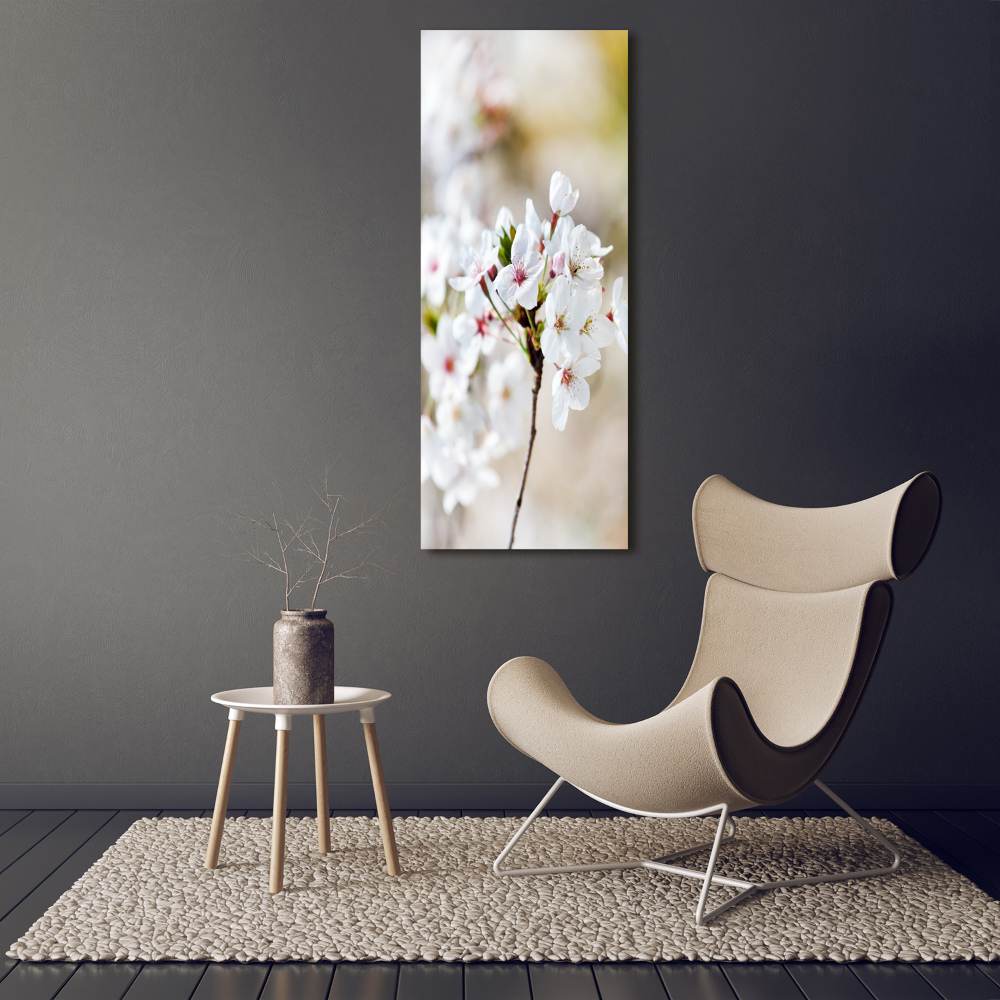 Vertikálny foto obraz sklo tvrdené Kvety višne