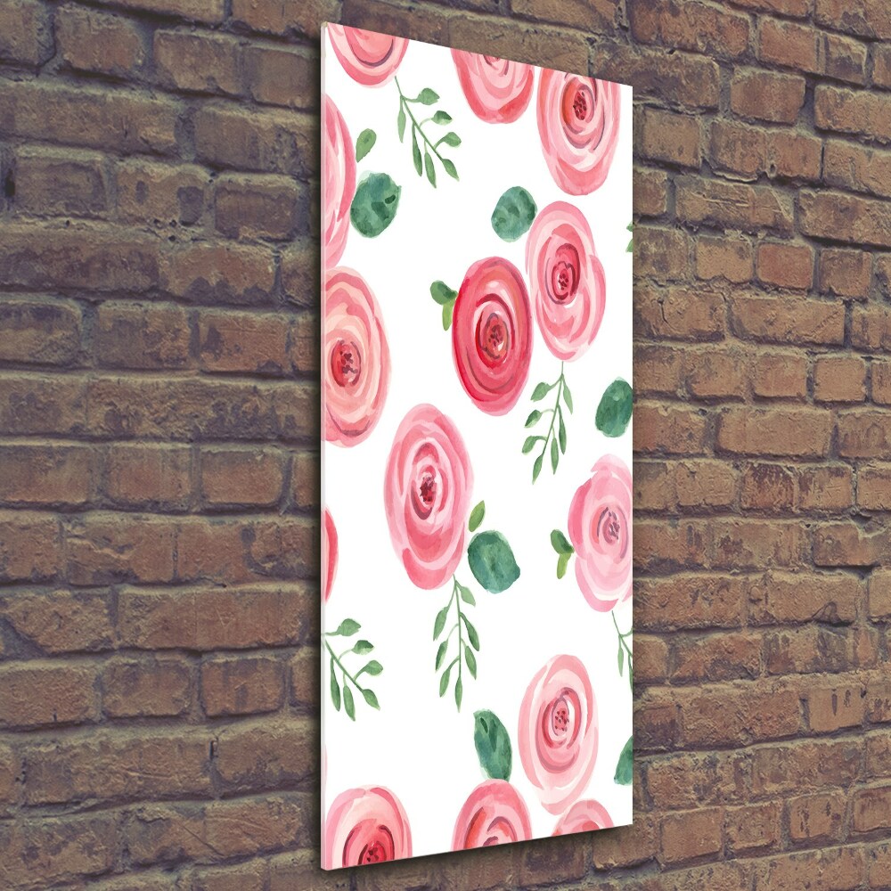 Vertikálny foto obraz fotografie na skle Ružové ruže