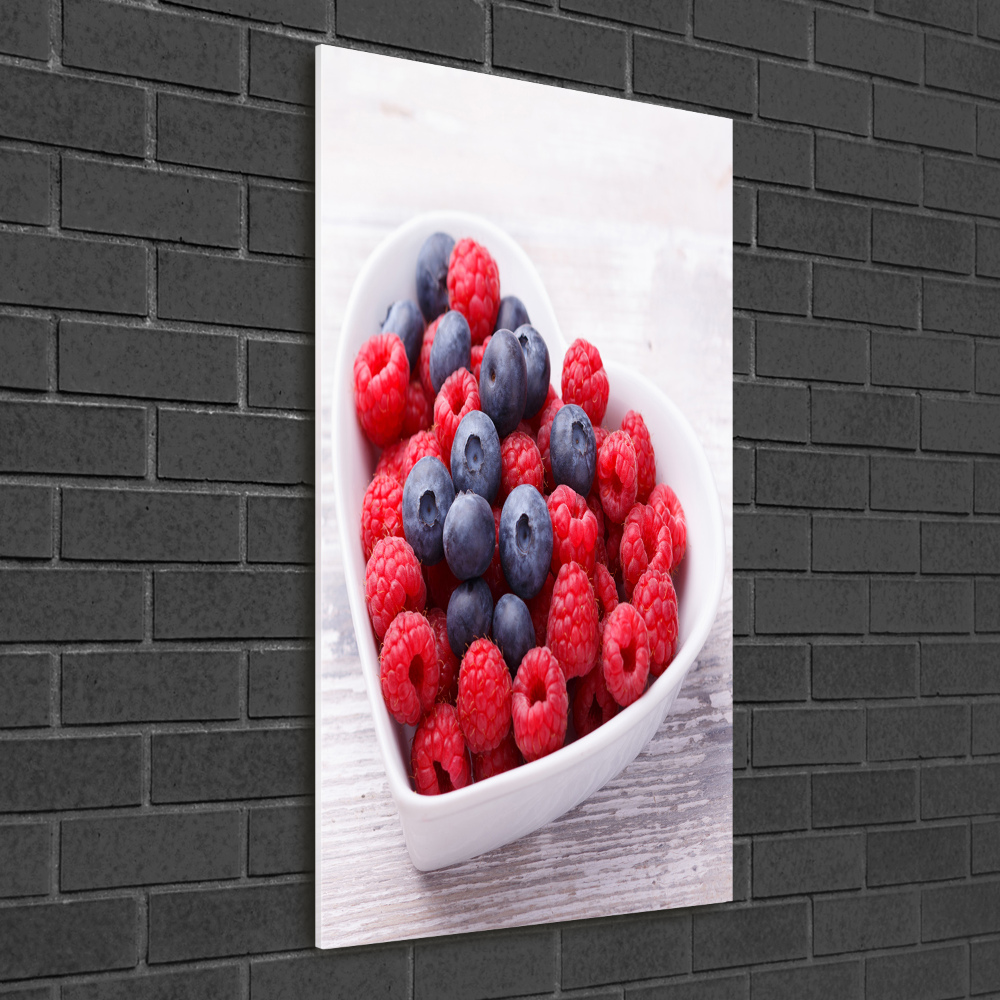 Vertikálny foto obraz sklenený Malina a jahody
