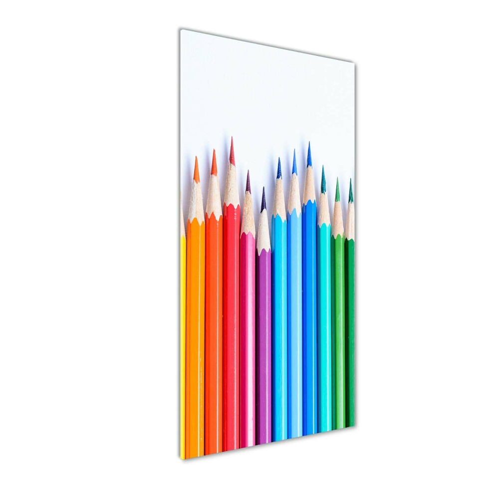 Vertikálny fotoobraz na skle Farebné pastelky