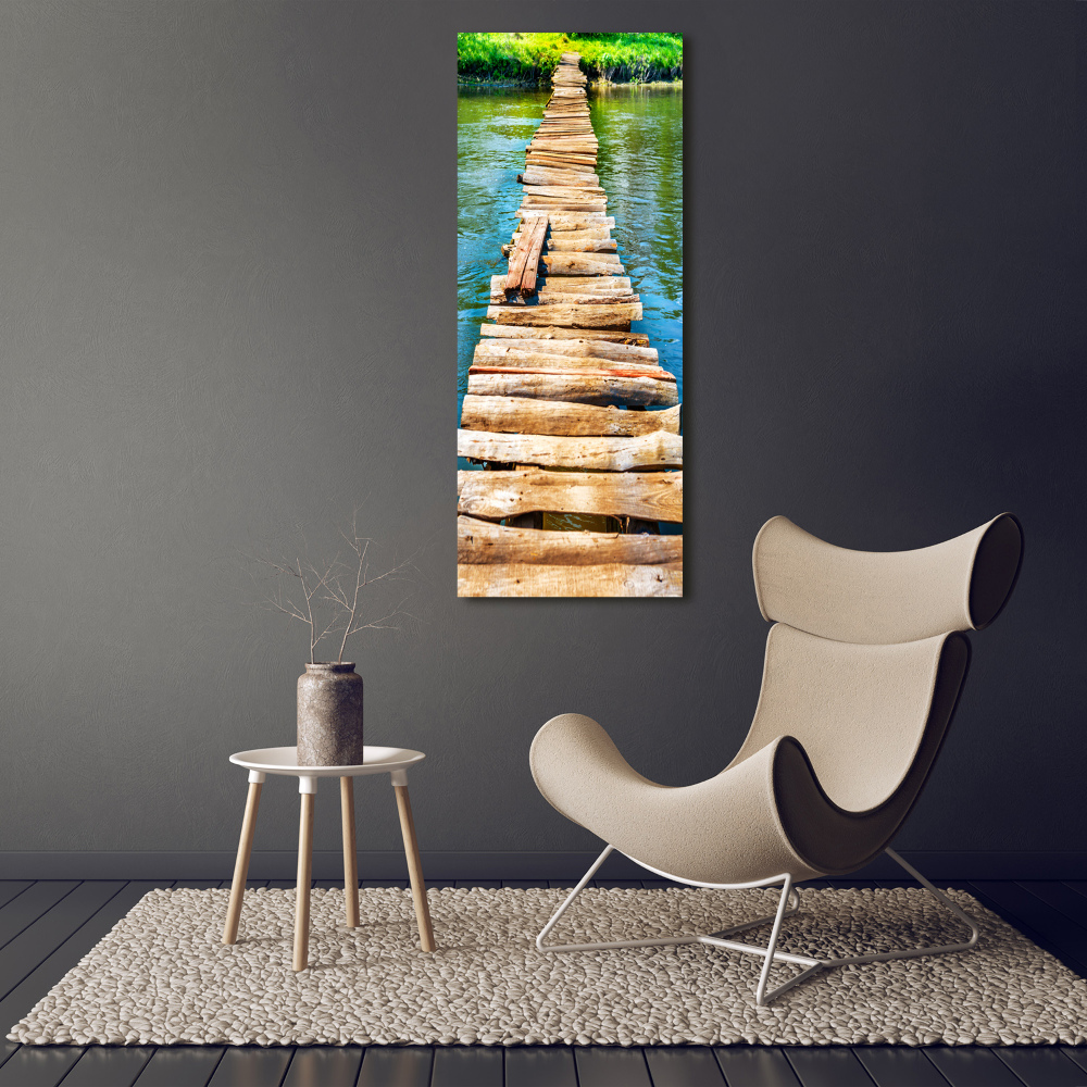 Vertikálny foto obraz sklo tvrdené Drevený most