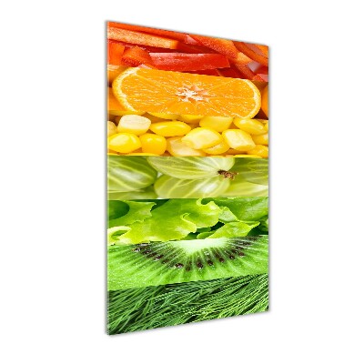 Vertikálny fotoobraz na skle Ovocie a zelenina