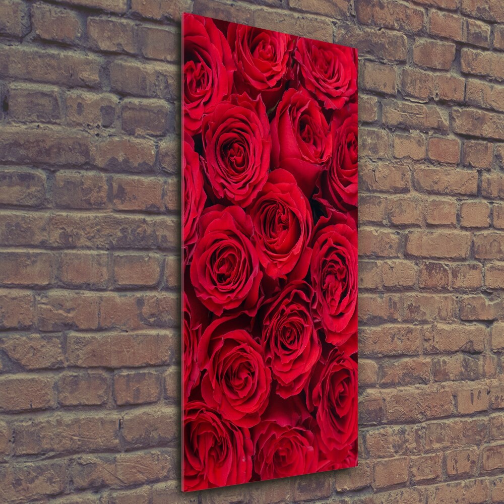 Vertikálny foto obraz fotografie na skle Červené ruže
