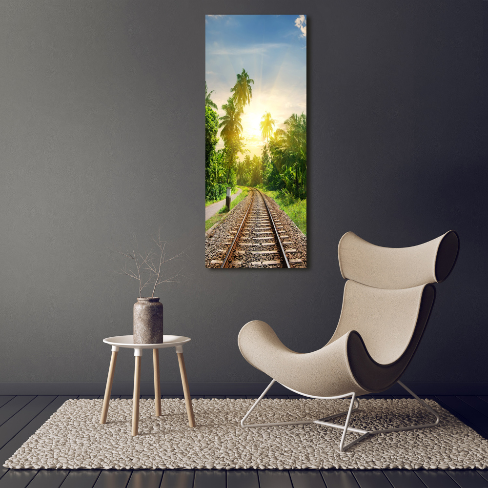 Vertikálny foto obraz sklo tvrdené Železničné koľaje