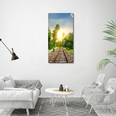 Vertikálny foto obraz sklo tvrdené Železničné koľaje