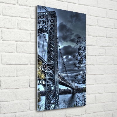 Vertikálny foto obraz sklenený Most New York