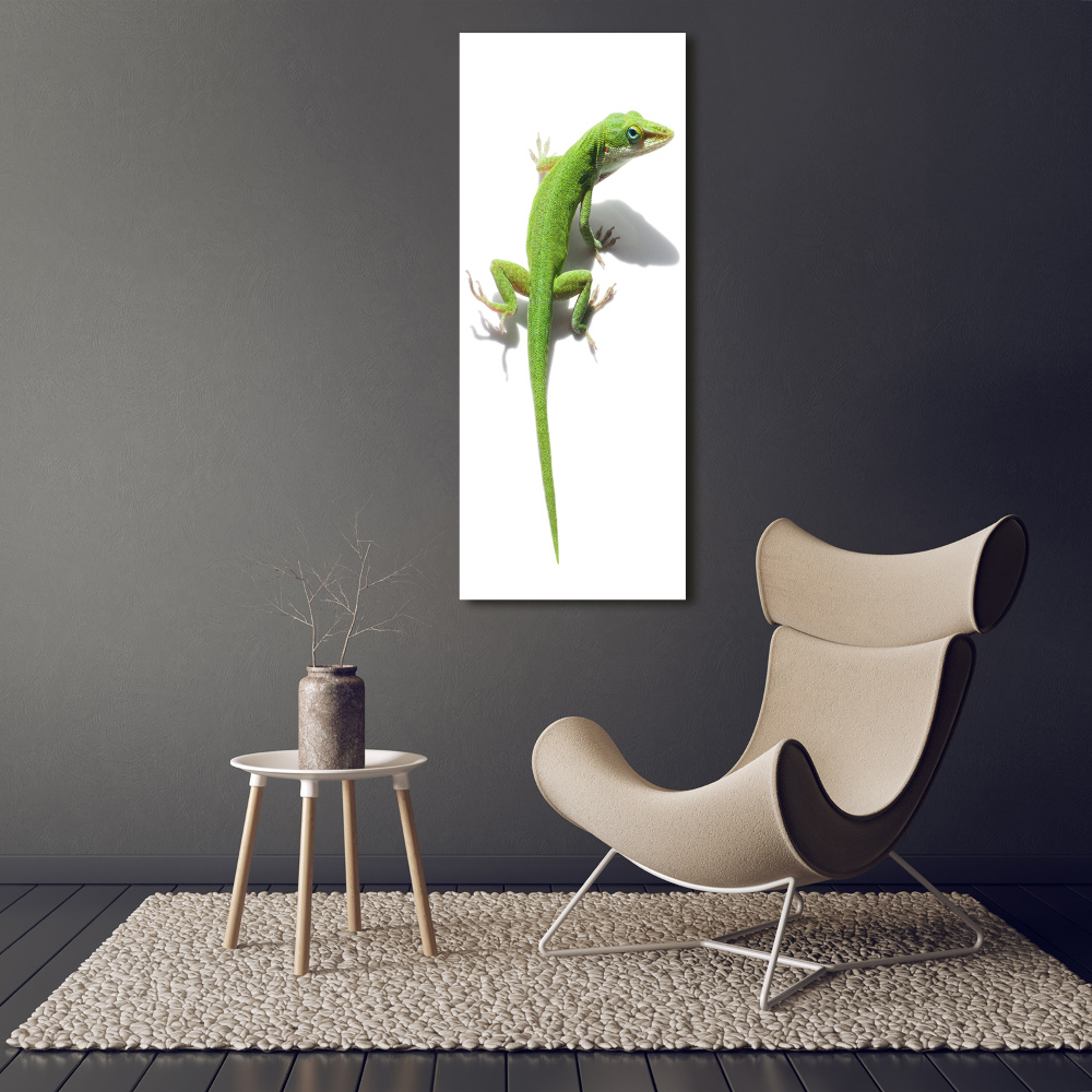 Vertikálny foto obraz sklenený Zelená jašterica