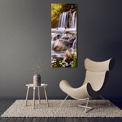 Vertikálny foto obraz fotografie na skle Vodopád