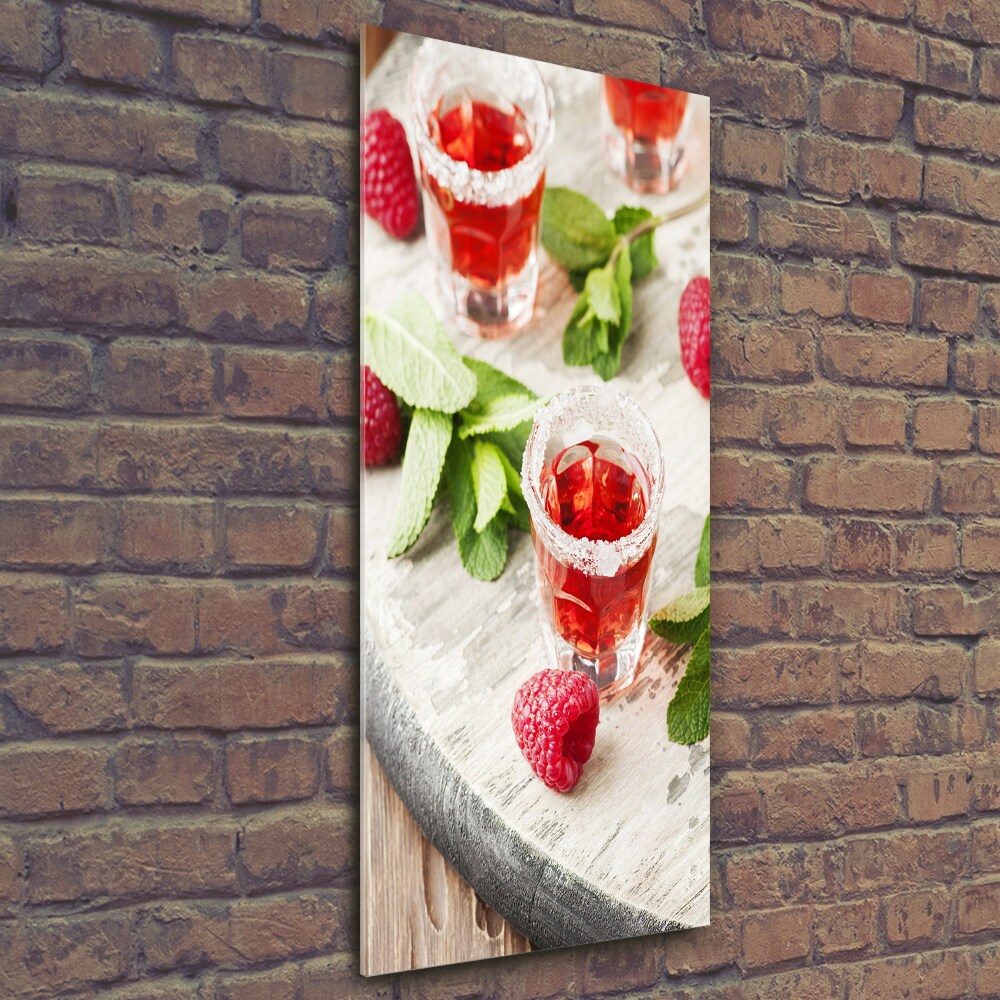 Vertikálny foto obraz sklo tvrdené Maliny a nápoje