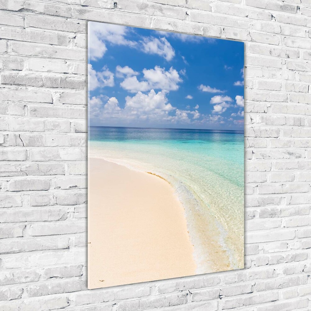 Vertikálny foto obraz fotografie na skle Pláž Malediny