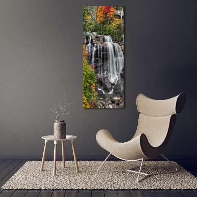 Vertikálny foto obraz sklenený Vodopád jeseň