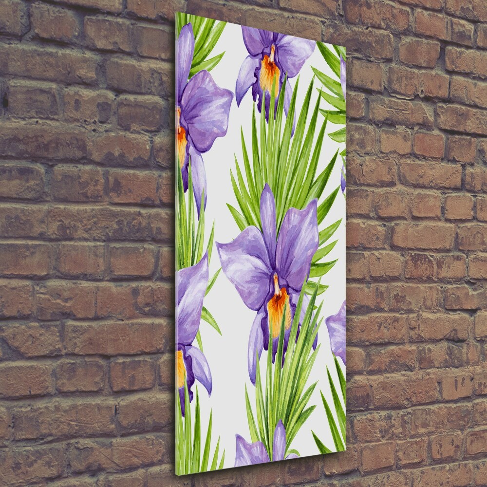 Vertikálny foto obraz sklo tvrdené Orchidea a palmy