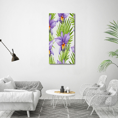Vertikálny foto obraz sklo tvrdené Orchidea a palmy