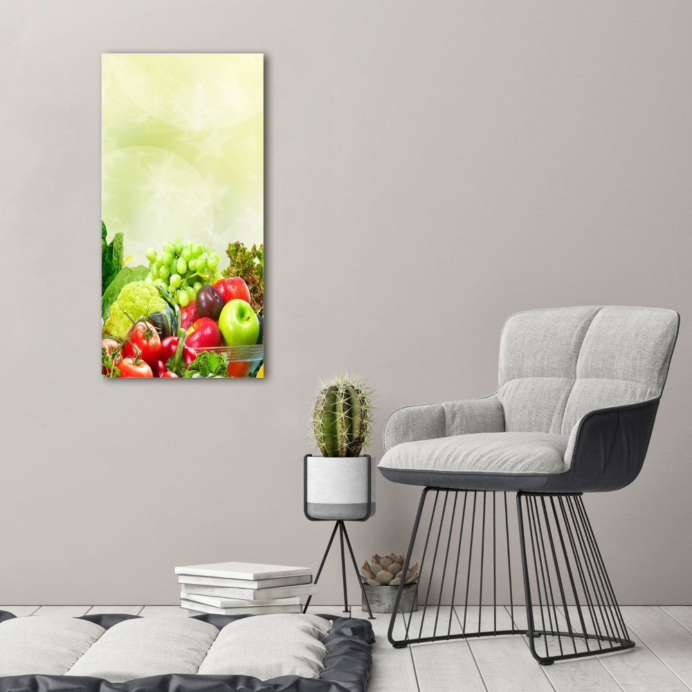 Vertikálny foto obraz sklenený Zelenina a ovocie