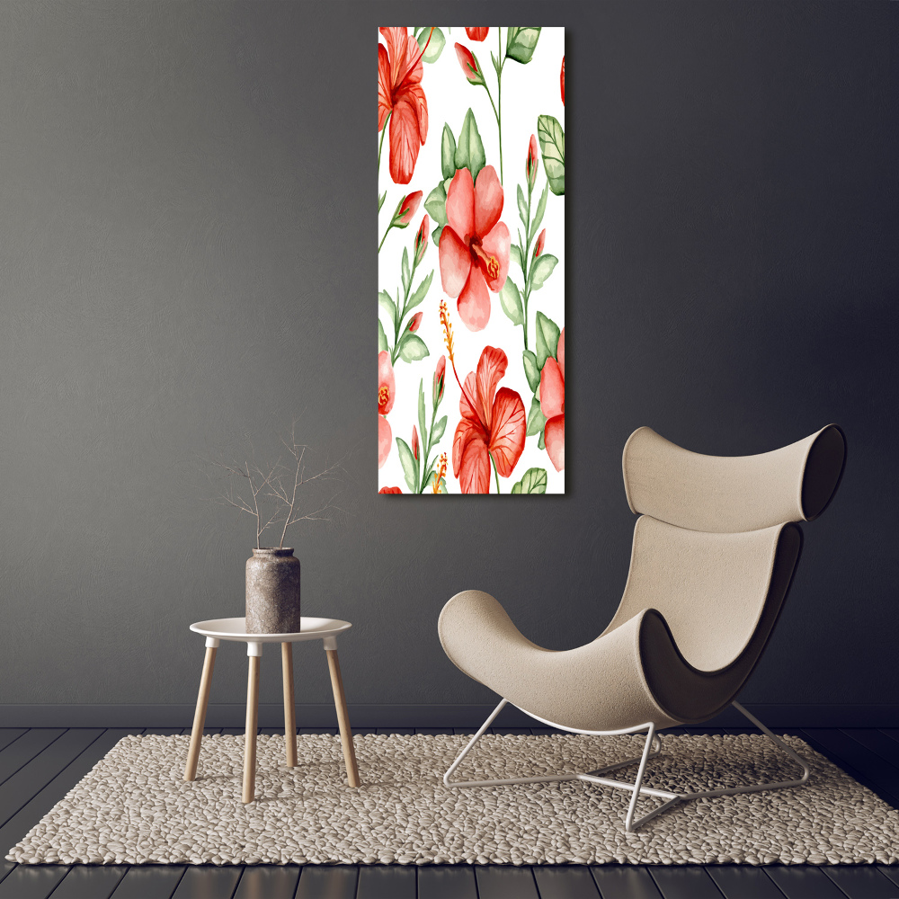 Vertikálny fotoobraz na skle Tropické kvety