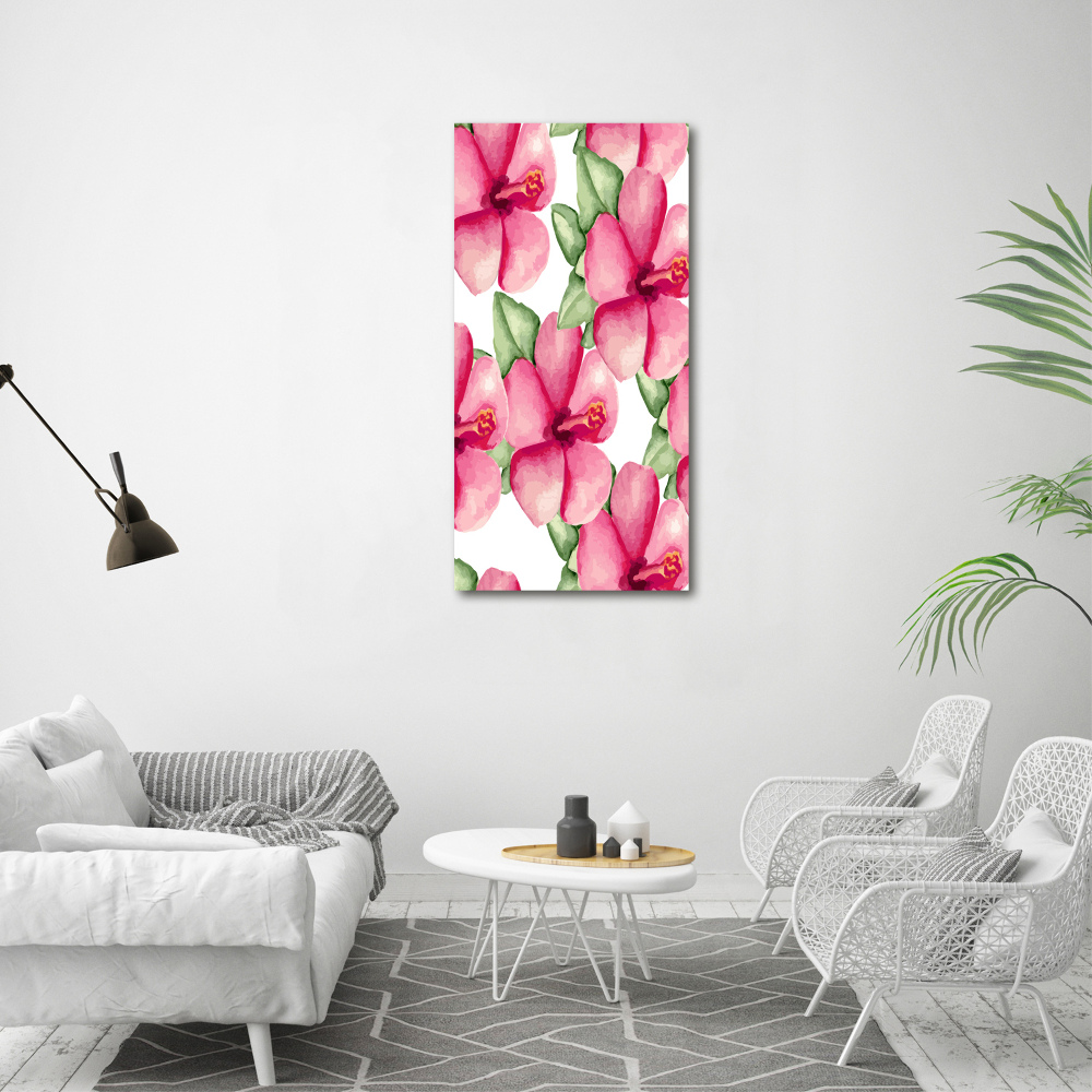 Vertikálny foto obraz sklo tvrdené Tropické kvety