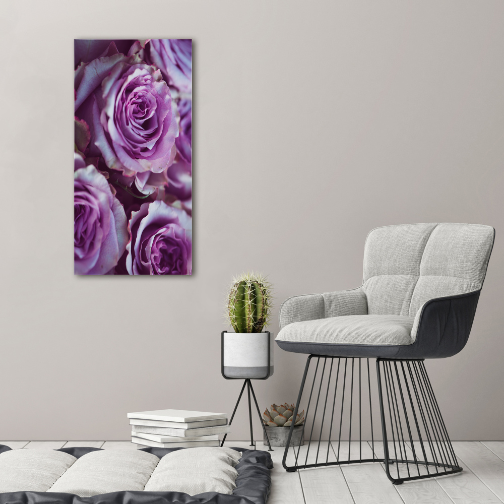 Vertikálny foto obraz sklenený Fialové ruže