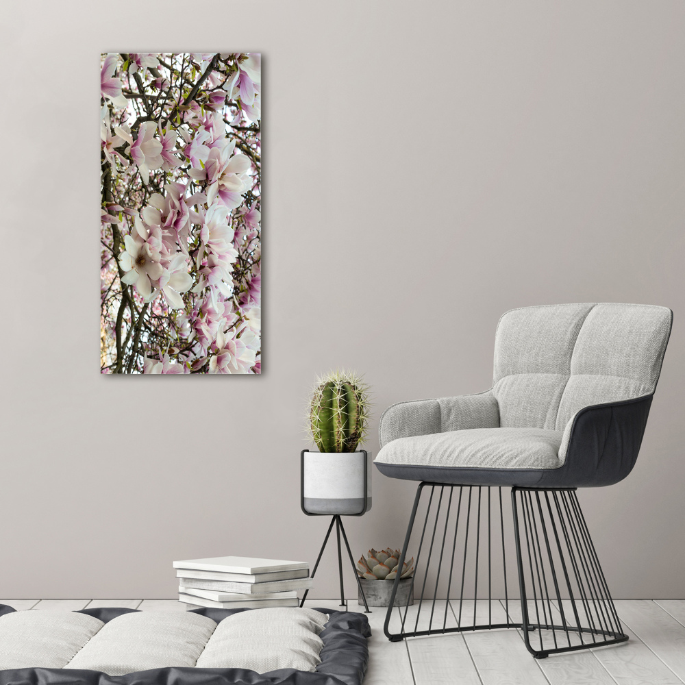 Vertikálny foto obraz sklenený Kvety magnólia