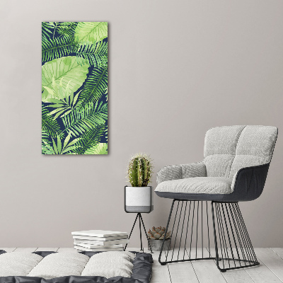 Vertikálny fotoobraz na skle Tropické listy