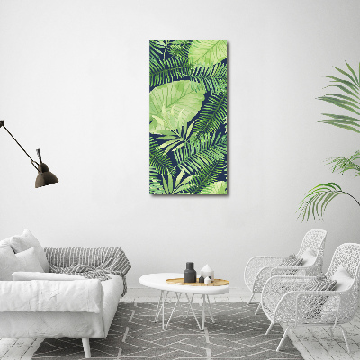 Vertikálny fotoobraz na skle Tropické listy