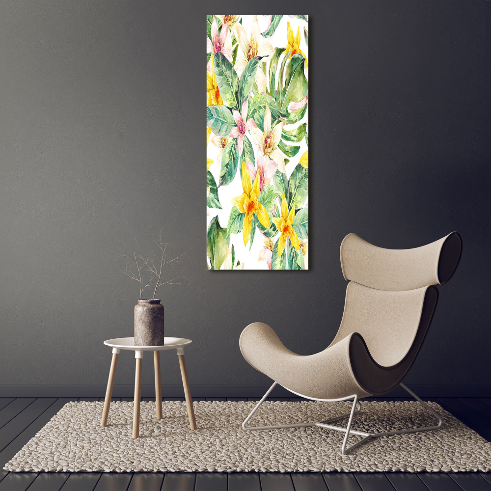Vertikálny foto obraz sklenený Tropické kvety
