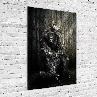 Vertikálny foto obraz fotografie na skle Gorila