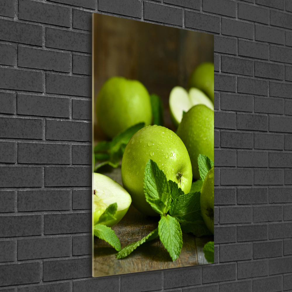 Vertikálny foto obraz sklenený Zelená jablká