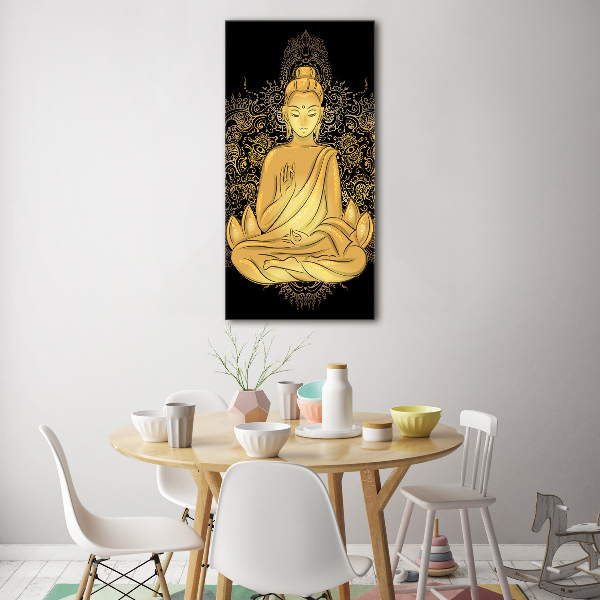 Vertikálny foto obraz sklenený Buddha a mandala