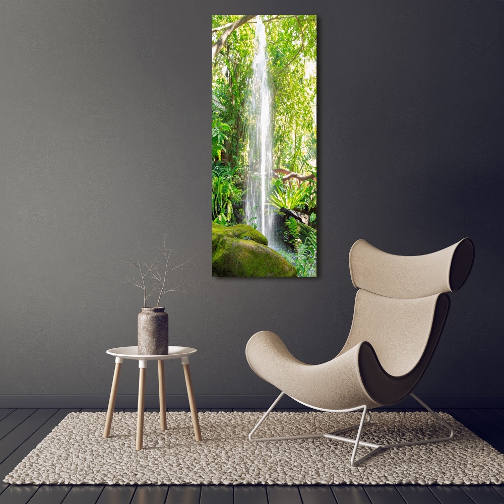Vertikálny foto obraz sklenený Vodopád v džungli