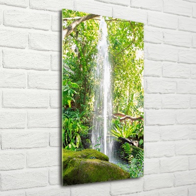 Vertikálny foto obraz sklenený Vodopád v džungli