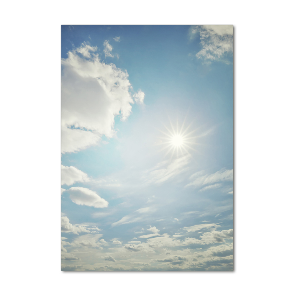 Vertikálny foto obraz fotografie na skle Slnko na nebi