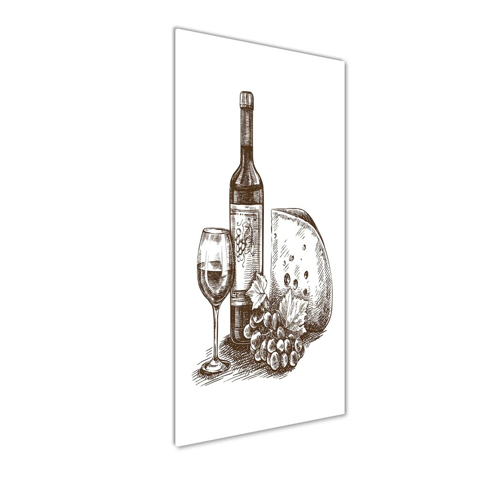 Vertikálny foto obraz sklo tvrdené Víno a Predjedlá