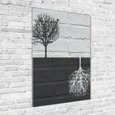 Vertikálny foto obraz sklo tvrdené Stromy na zdi