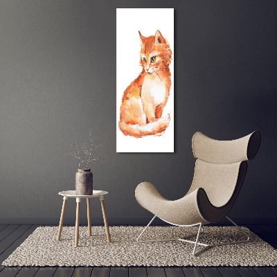 Vertikálny fotoobraz na skle Červená mačka