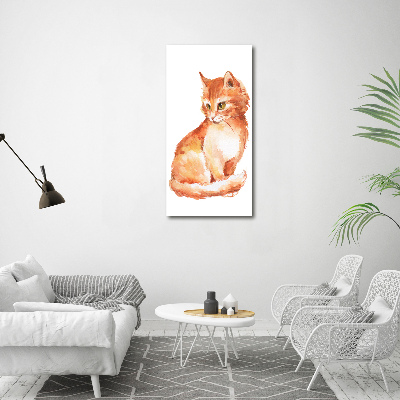Vertikálny fotoobraz na skle Červená mačka